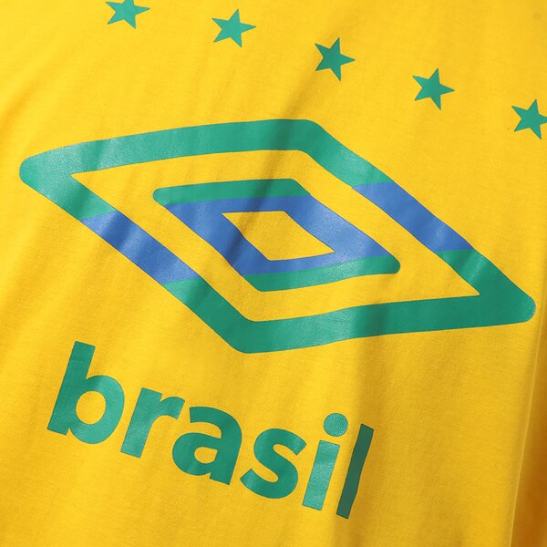 Koszulka męska UMBRO T-SHIRT 2014 TEE BRASIL FLAG LOGO 62342u3ao kolor żółty