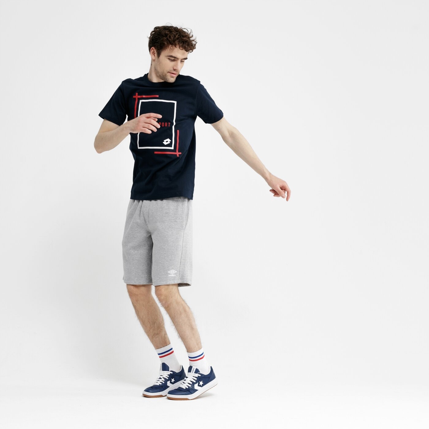 Koszulka męska LOTTO T-SHIRT SS CIAMPINO lo19tsm25002 kolor granatowy