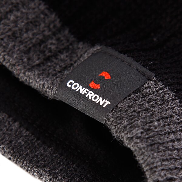 Czapka zimowa męska CONFRONT CZAPKA Z CLASSIC  BEANIE BLACK/GREY cf33cam05 kolor czarny