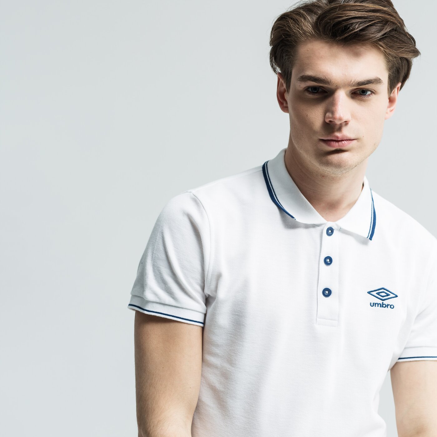 Koszulka polo męska UMBRO POLO NATLO ul19pom06002 kolor biały