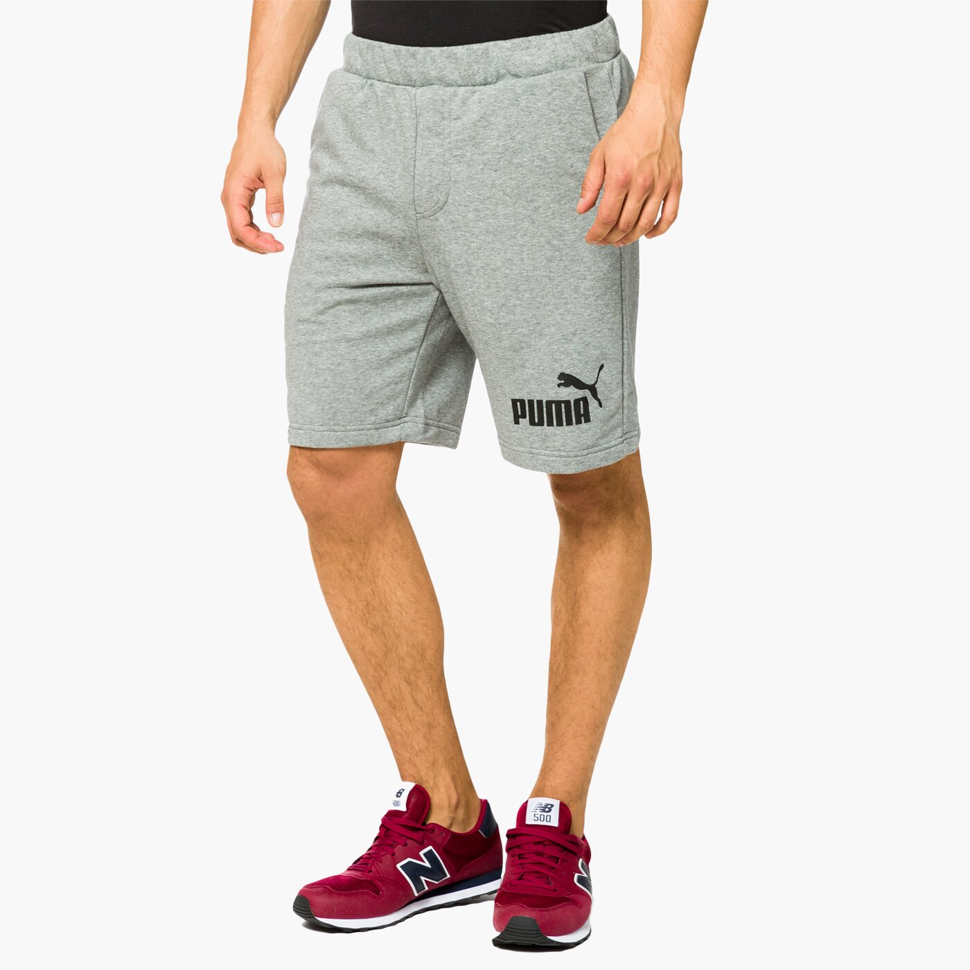 Spodenki męskie PUMA SZORTY ESS NO.1 SWEAT 83826103 kolor szary