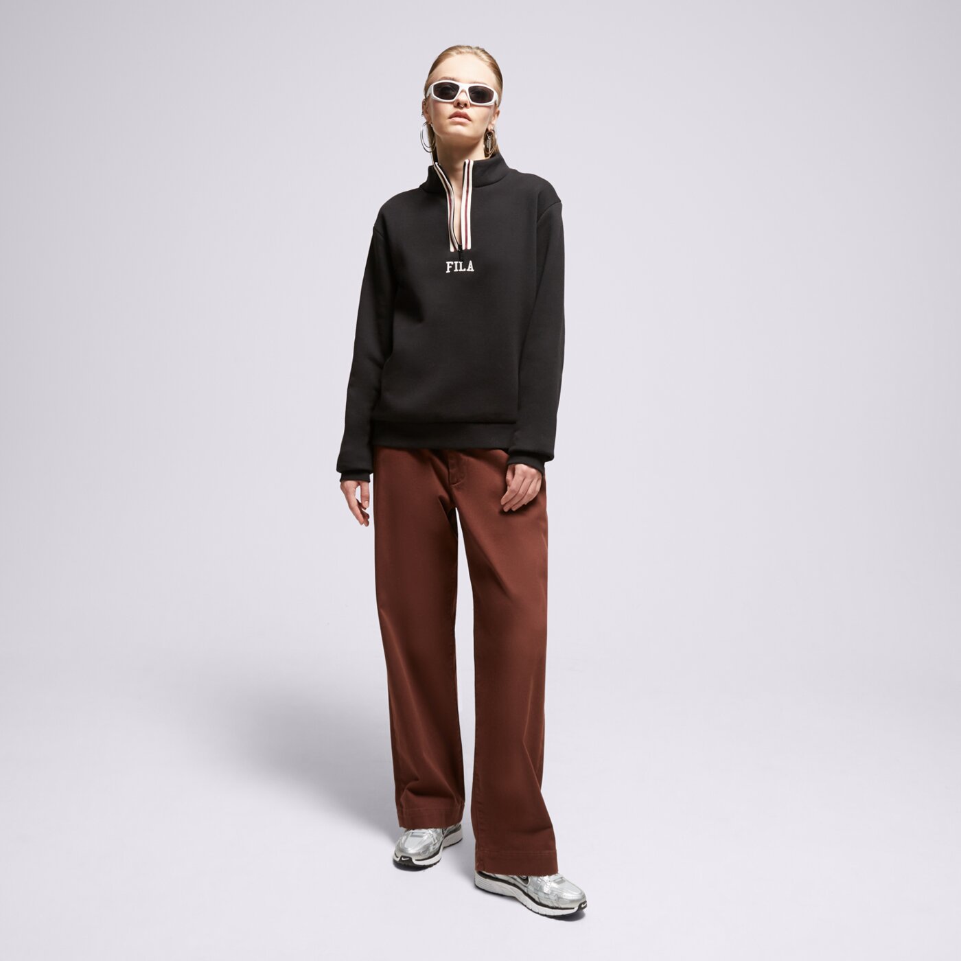Bluza damska FILA BLUZA STRIPE 1/4 ZP BLK/PK devineblk kolor czarny