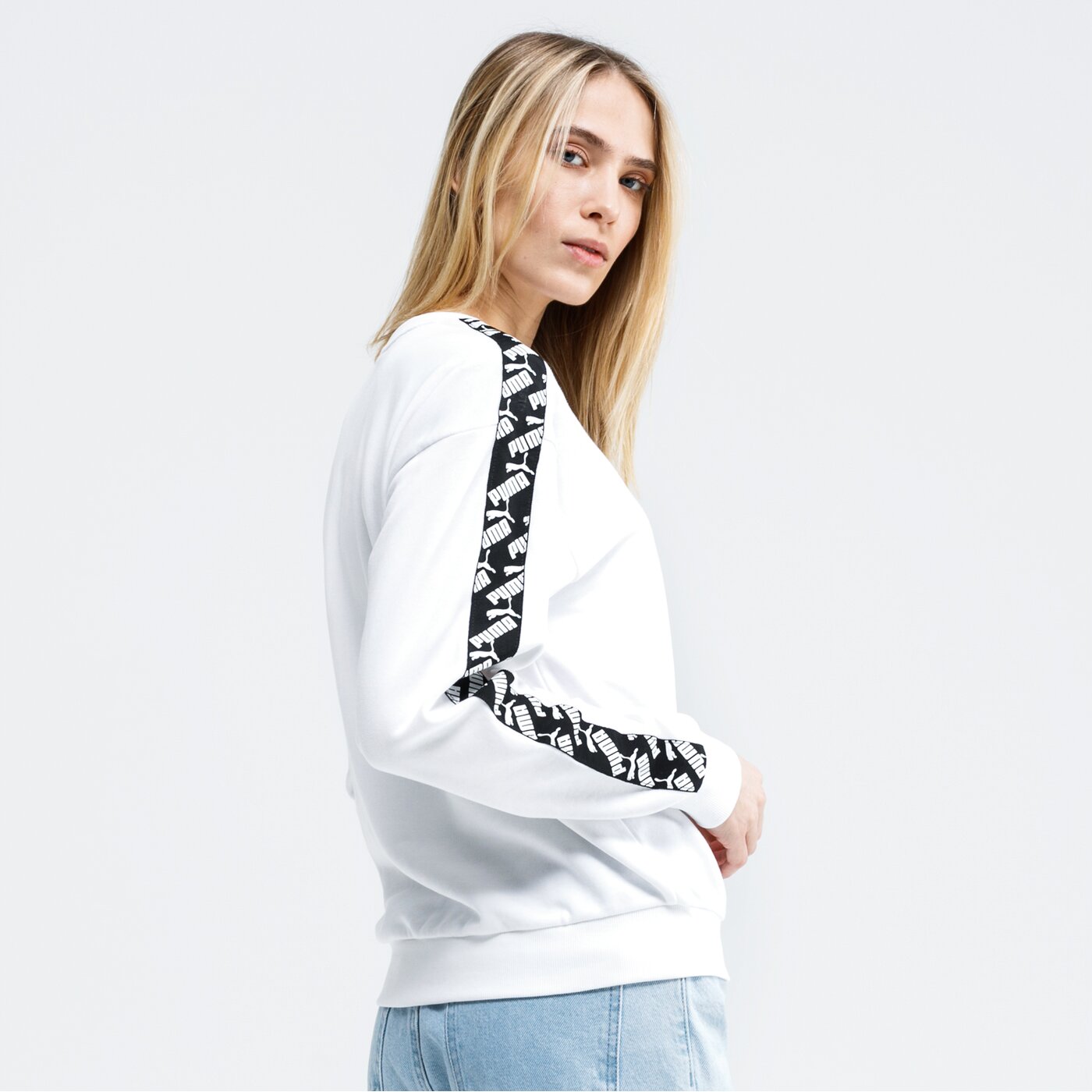 Bluza damska PUMA BLUZA AMPLIFIED CREW TR 582022 02 kolor biały