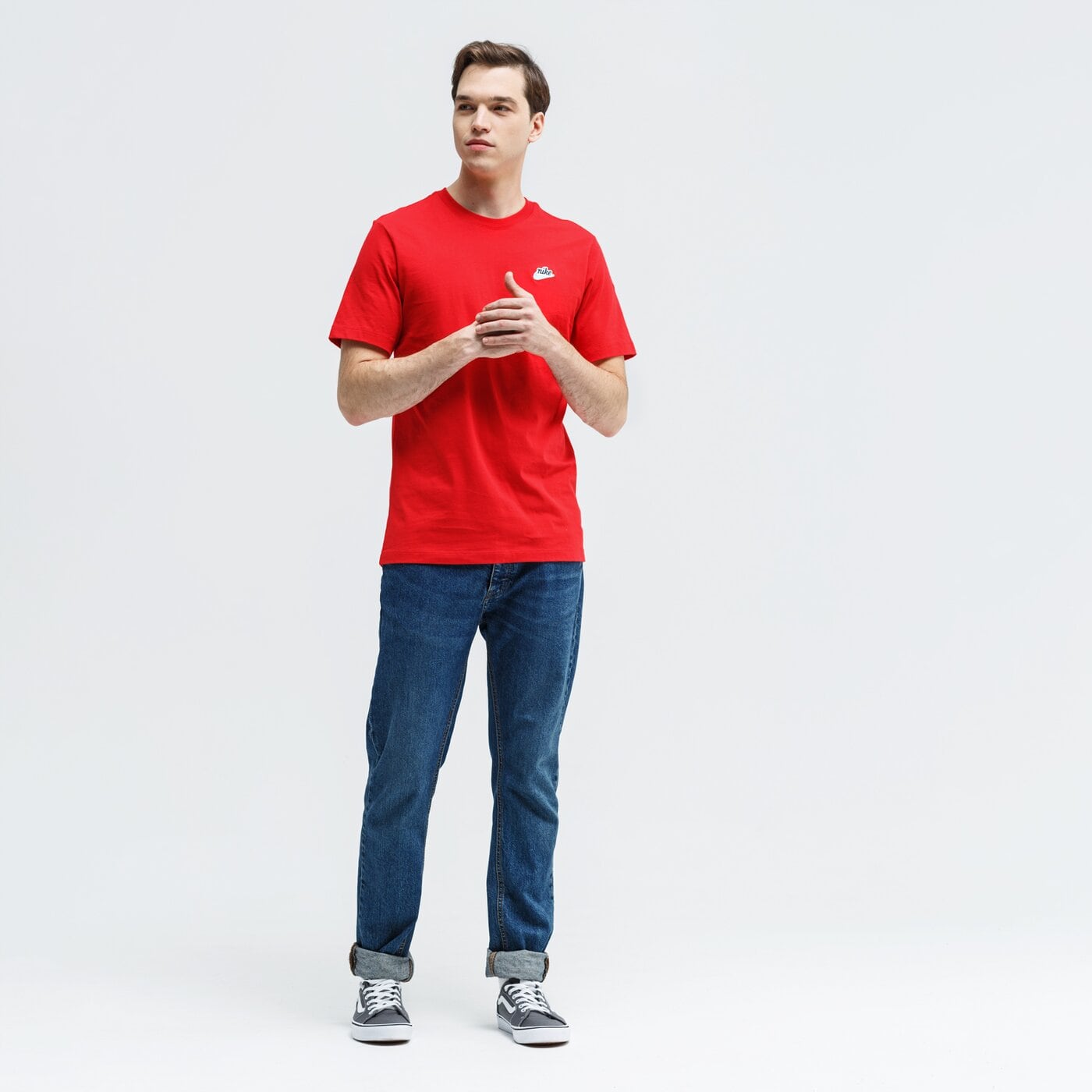 Koszulka męska NIKE T-SHIRT SS M NSW HERITAGE + bv7882-657 kolor czerwony