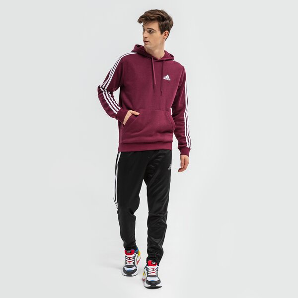 Bluza męska ADIDAS BLUZA M 3S FL HD h12187 kolor bordowy