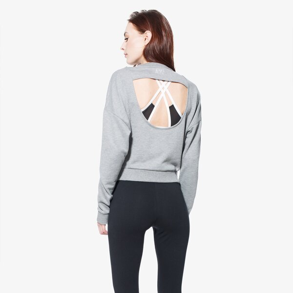 Bluza damska NIKE BLUZA W NK DRY TOP LS CREWNECK CROP 889243-091 kolor szary