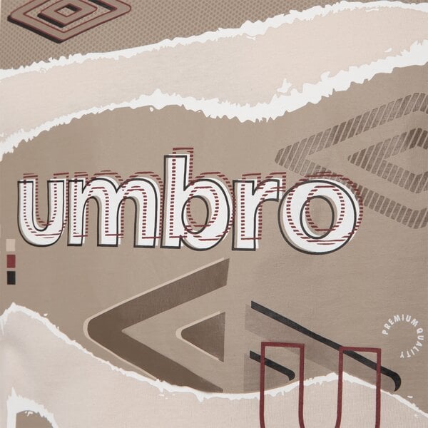 Koszulka męska UMBRO T-SHIRT UMBRO GRAPHICS B LOGO BEIGE ul325tsm04004 kolor beżowy