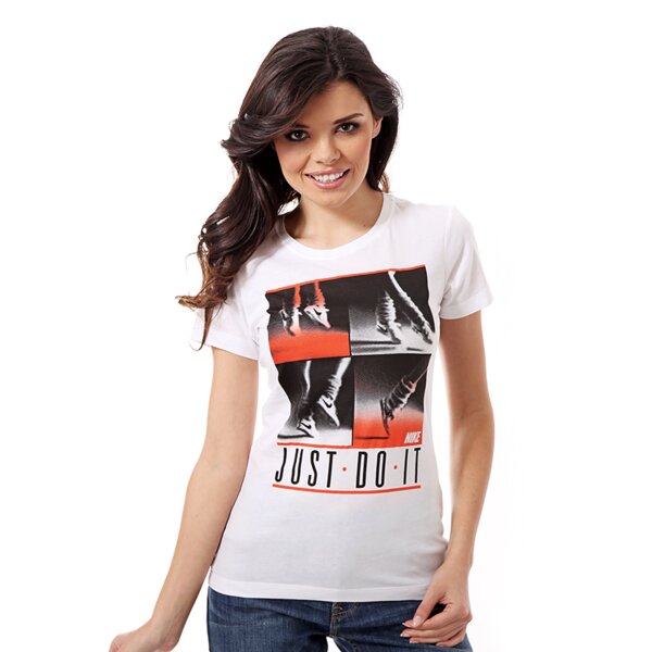 Koszulka damska NIKE T-SHIRT TEE-JDI LEG WARMERS 589566100 kolor biały