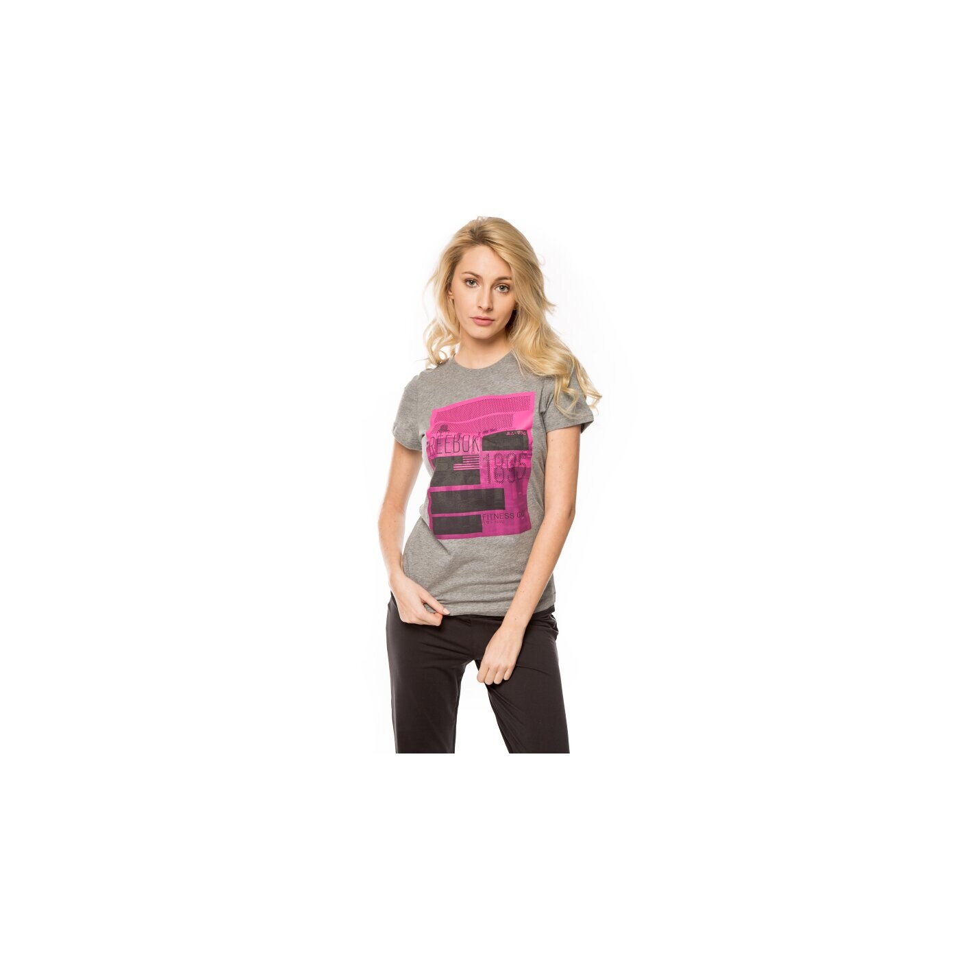 Koszulka damska REEBOK T-SHIRT SSG PHOTO aa9391 kolor szary