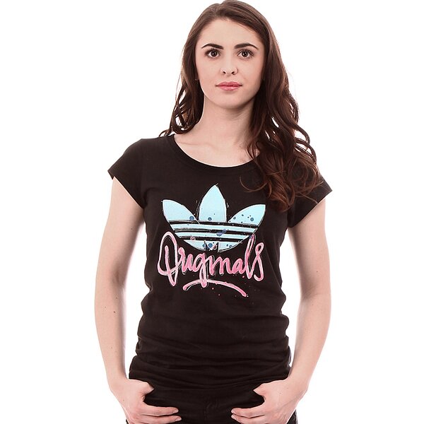 Koszulka damska ADIDAS T-SHIRT SCRIPT TREFOIL z36739 kolor czarny