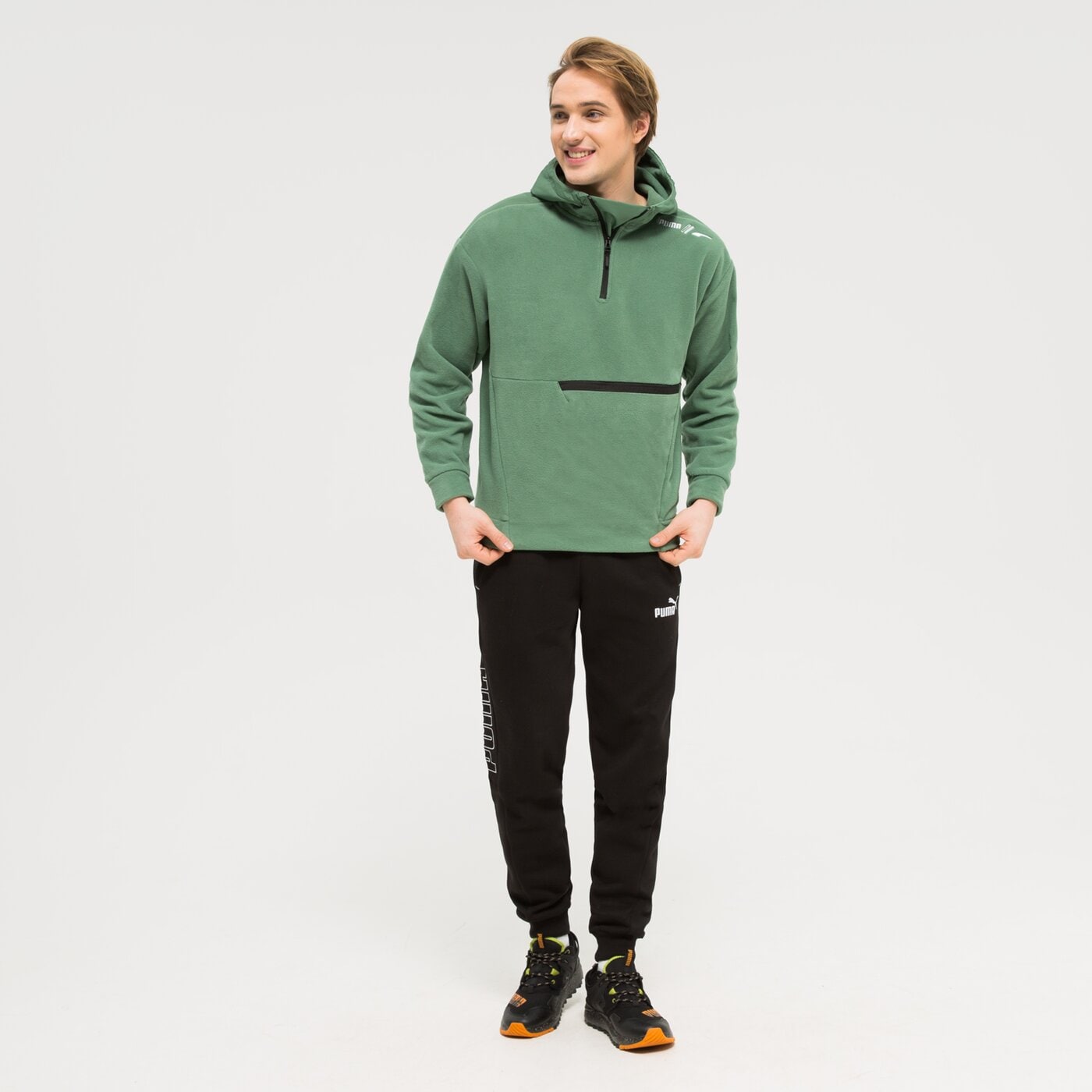 PUMA BLUZA Z KAPTUREM RAD/CAL HALF-ZIP (849784 25) zielony