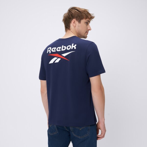 Koszulka męska REEBOK T-SHIRT MITCHAM FRNT BK LOGO CREW NECK 100240880 kolor granatowy