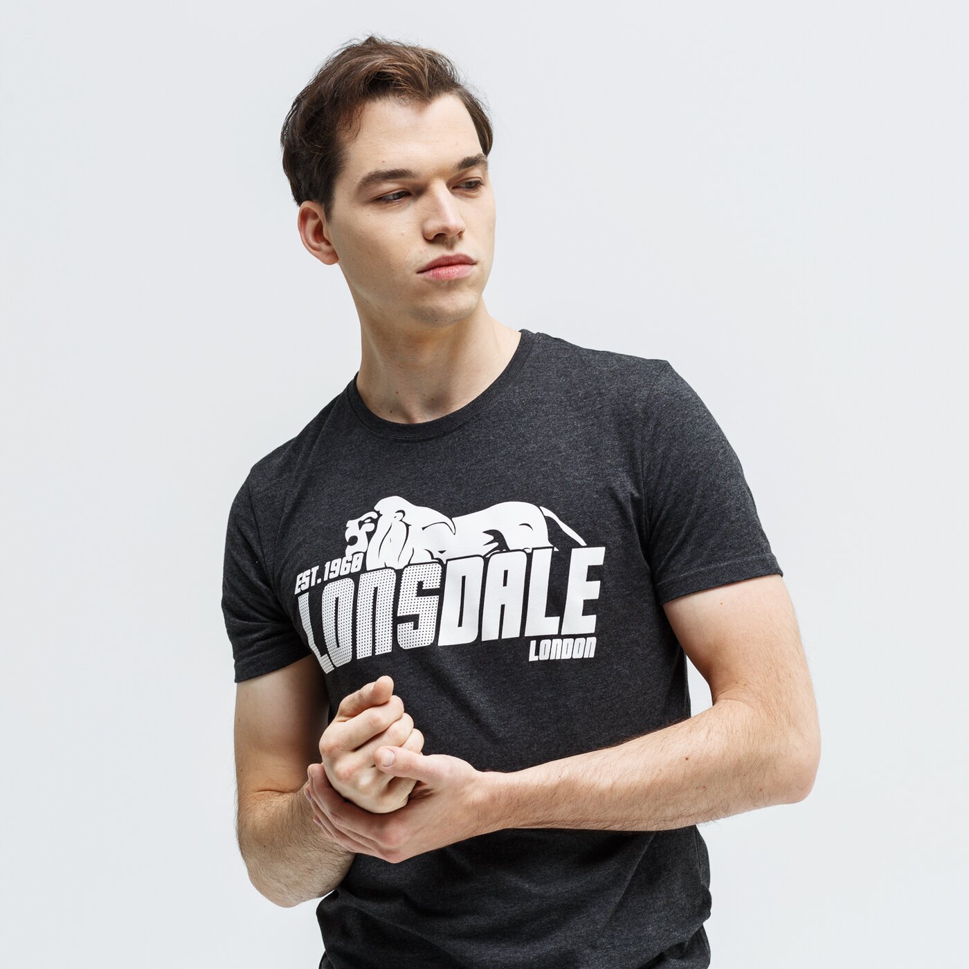 Koszulka męska LONSDALE T-SHIRT SS WELLINGTON 113988-1036 kolor szary