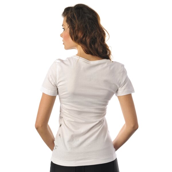 Koszulka damska NIKE T-SHIRT JDI DYNASTY VNECK 451145100 kolor biały