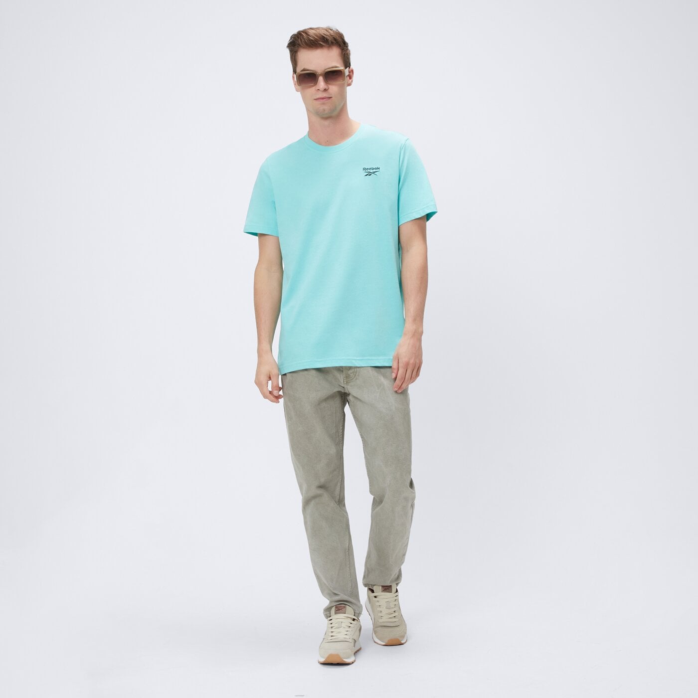 Koszulka męska REEBOK T-SHIRT IDENTITY SMALL LOGO TEE 100216174 kolor zielony