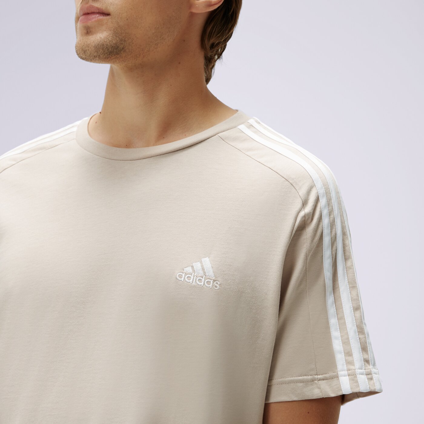 Koszulka męska ADIDAS T-SHIRT M 3S SJ T ic9342 kolor beżowy