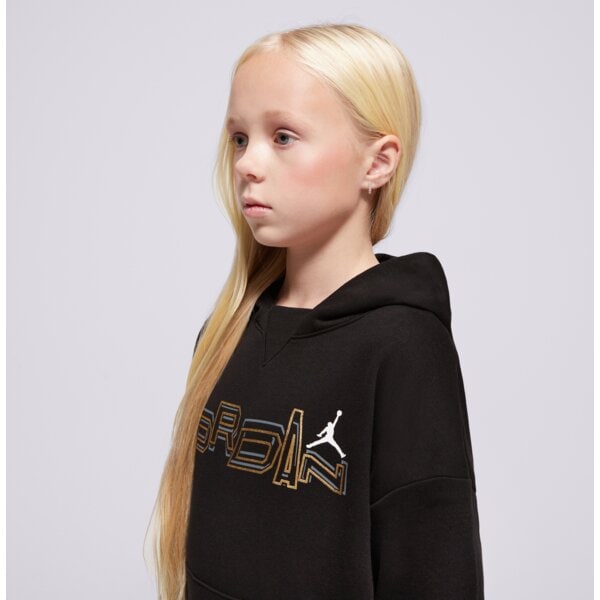 Bluza dziecięca JORDAN BLUZA Z KAPTUREM TAKE FLIGHT SNAP GIRL 45c807-023 kolor czarny