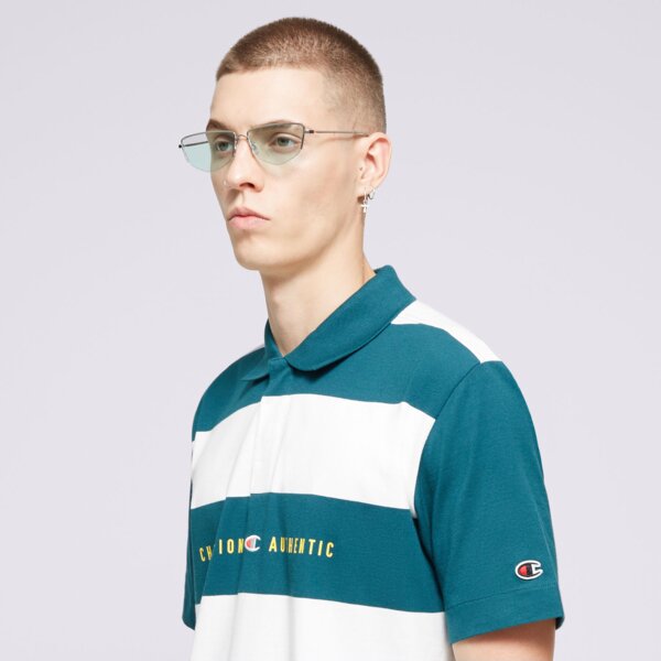 Koszulka polo męska CHAMPION POLO STRIPED POLO 219858gs549 kolor zielony