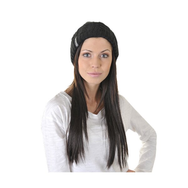 Czapka zimowa damska REEBOK CZAPKA Z BI CABLE HAT BLACK w36769 kolor czarny