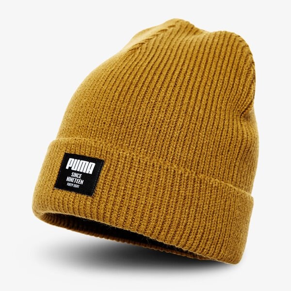 Czapka zimowa damska PUMA CZAPKA ZIMOWA RIBBED CLASSIC BEANIE 2170906 kolor musztardowy