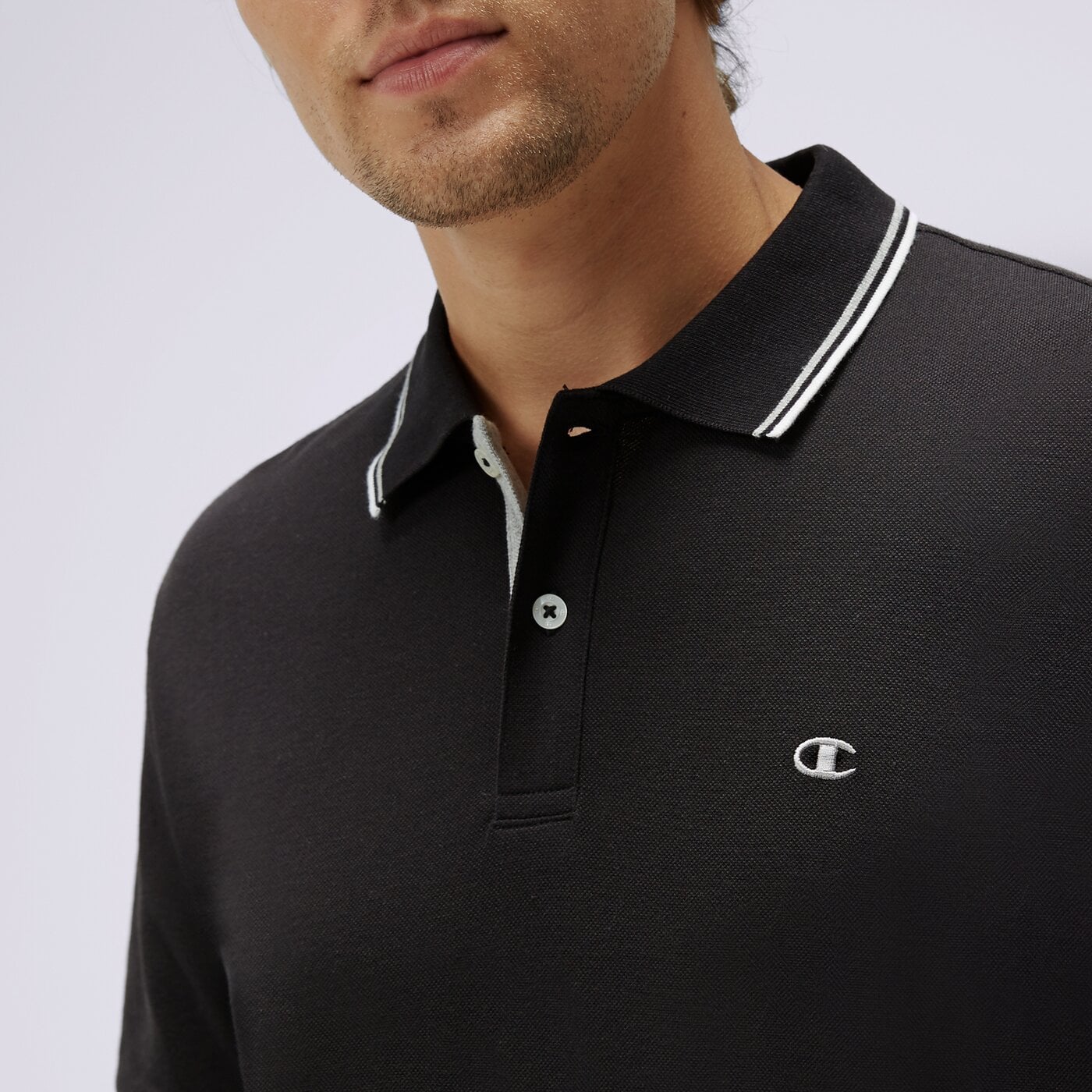Koszulka polo męska CHAMPION POLO 218755kk001 kolor czarny