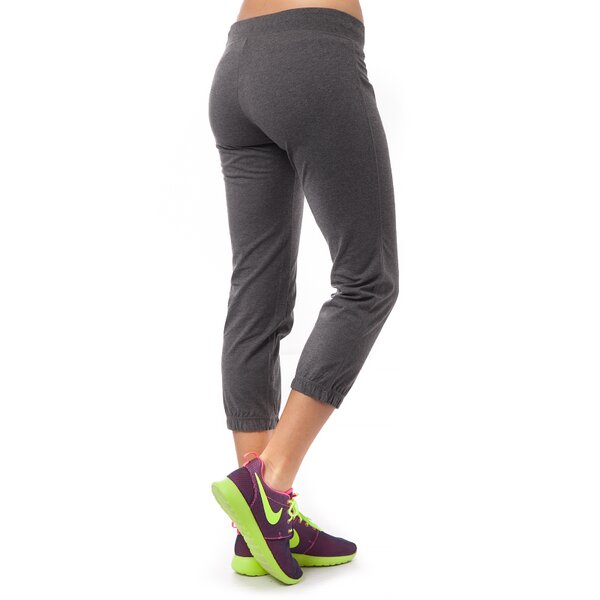 Spodnie dresowe damskie NIKE SPODNIE JERSEY CAPRI 614922071 kolor szary