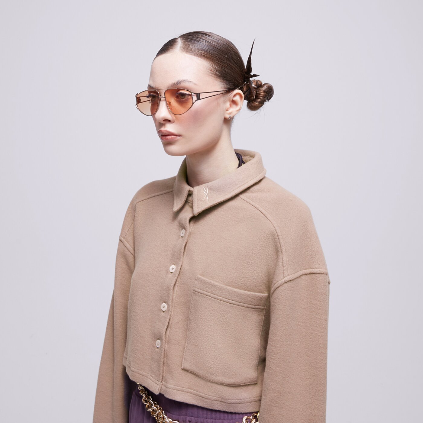 Bluza damska REEBOK BLUZA CL WDE FLEECE LAYER hs0388 kolor brązowy