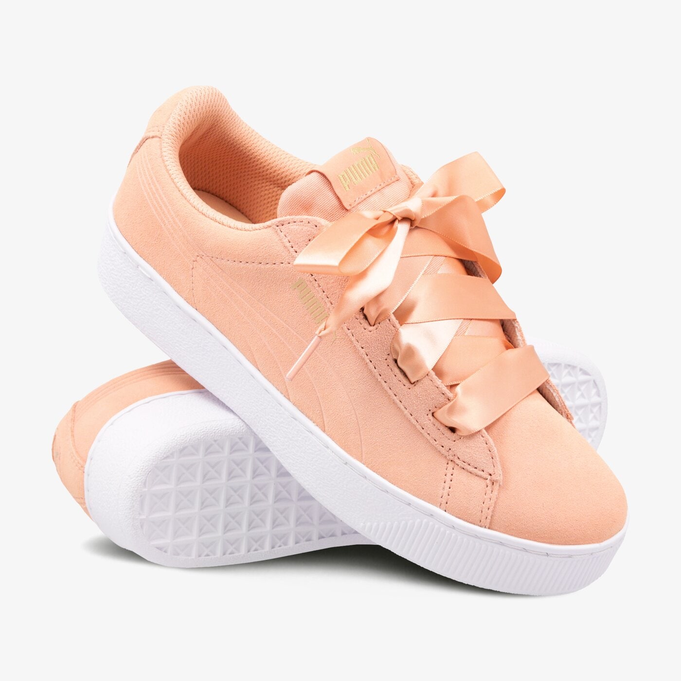 Buty dziecięce PUMA VIKKY PLATFORM RIBBON JR 36764202 kolor beżowy