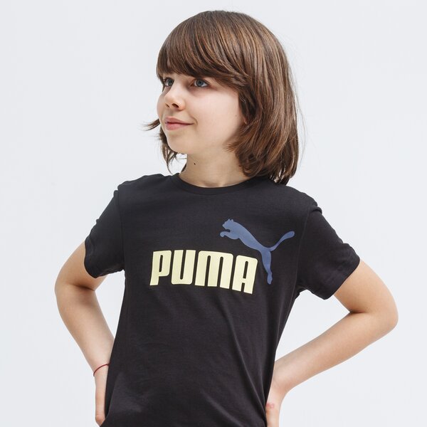 Koszulka dziecięca PUMA T-SHIRT ESS+ 2 COL LOGO B 586985 01 kolor czarny