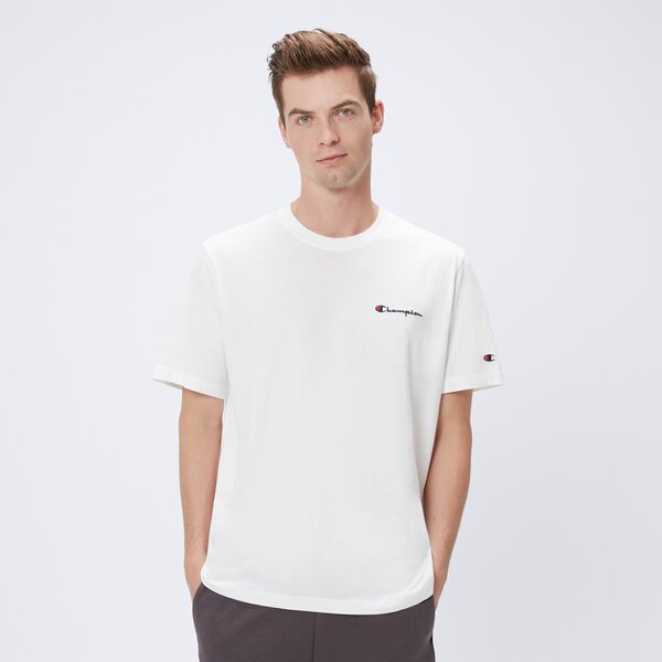 Koszulka męska CHAMPION T-SHIRT SS EMBROIDERED SMALL LOGO 221778_ww001 kolor biały
