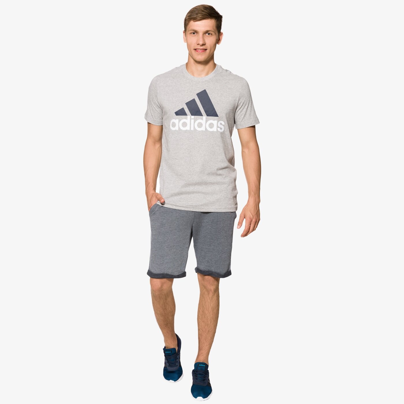 Koszulka męska ADIDAS T-SHIRT SS ESS LINEAR s98738 kolor szary
