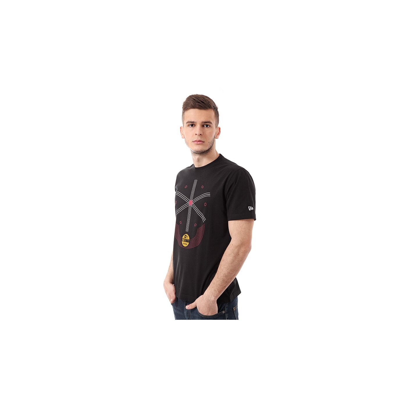 Koszulka męska NEW ERA T-SHIRT TOP CAP TEE BLK 10996662 kolor czarny
