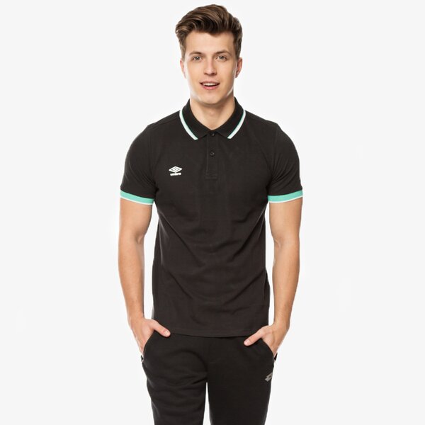 Koszulka polo męska UMBRO POLO TIPPED PIQUE POLO 62589udtq kolor czarny