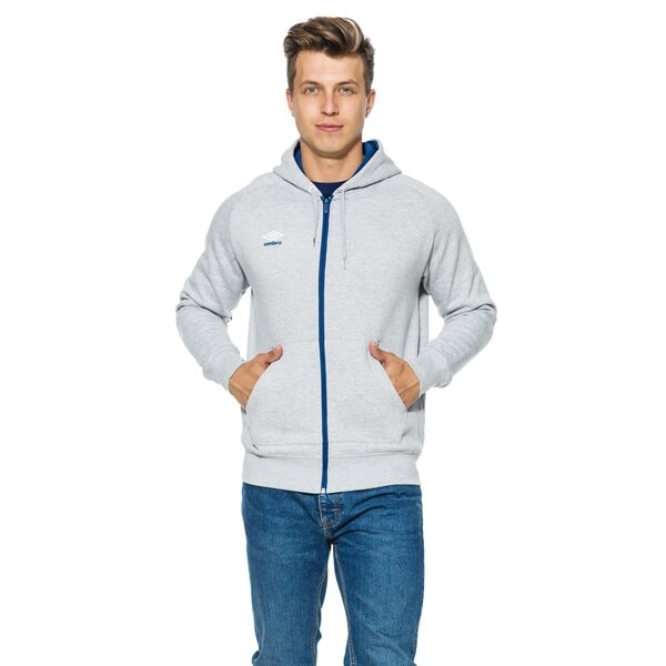 Bluza męska UMBRO BLUZA ZIP THRU FLEECE HOODY 64553ufv2 kolor szary