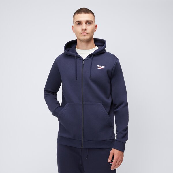 Bluza męska REEBOK BLUZA ROZPINANA Z KAPTUREM IDENTITY SL FLEECE FZ 100202861 kolor granatowy