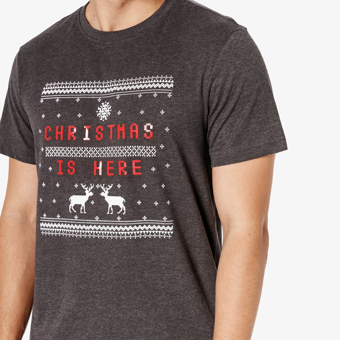 Koszulka męska FEEWEAR T-SHIRT SS XMAS fw38tsm68001 kolor szary