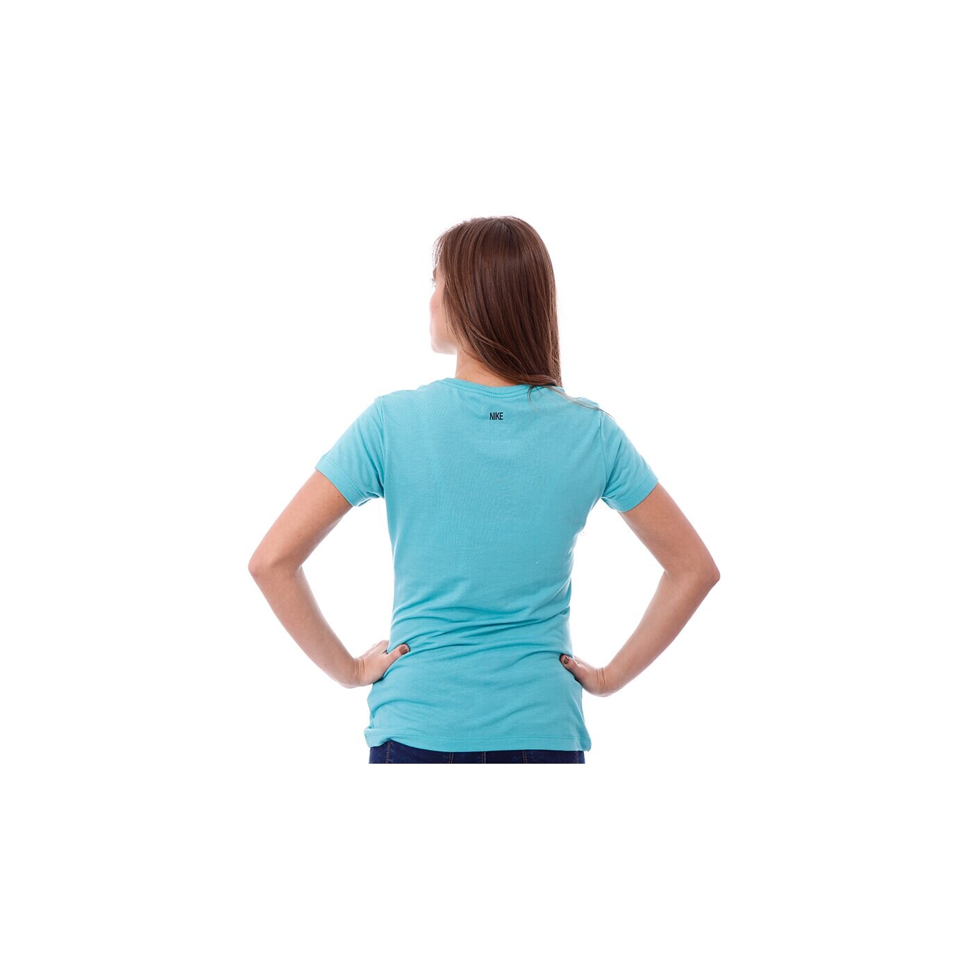 Koszulka damska NIKE T-SHIRT LOGO SS CREW 484694379 kolor niebieski