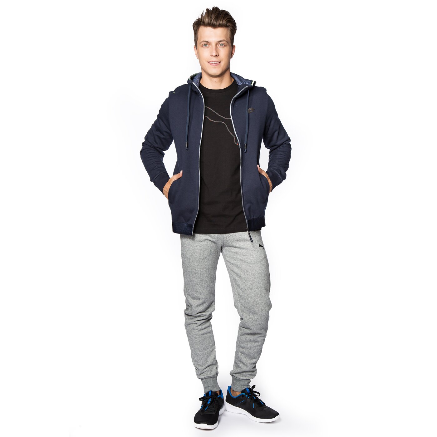 Spodnie dresowe męskie PUMA SPODNIE ESS SWEAT FL 83826603 kolor szary