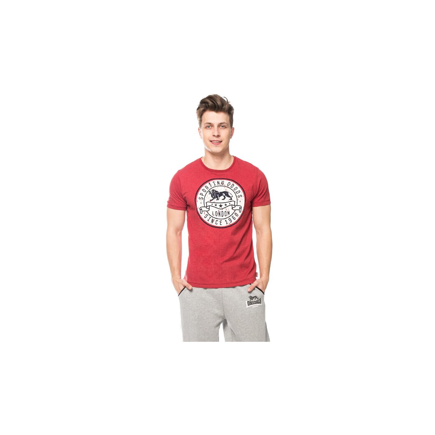 Koszulka męska LONSDALE T-SHIRT WROTHAM 1147422582 kolor czerwony