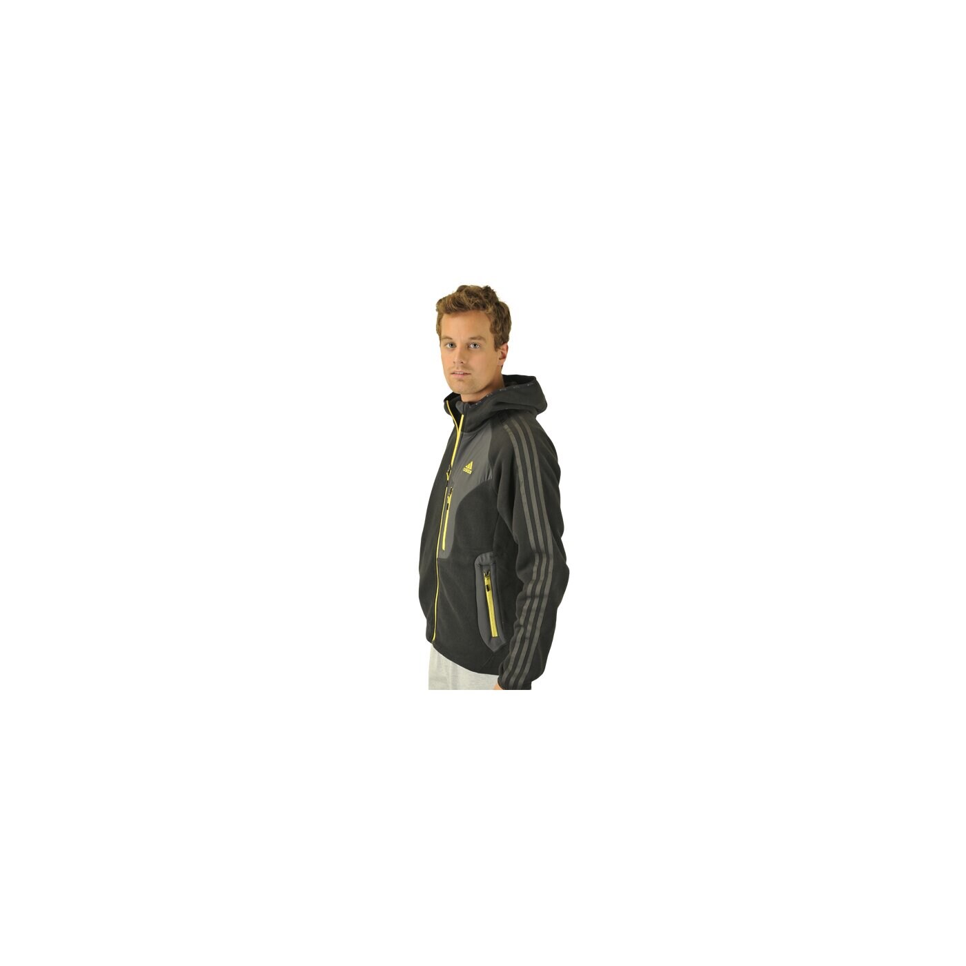 Bluza męska ADIDAS POLAR TS RIB FL J v11100 kolor czarny