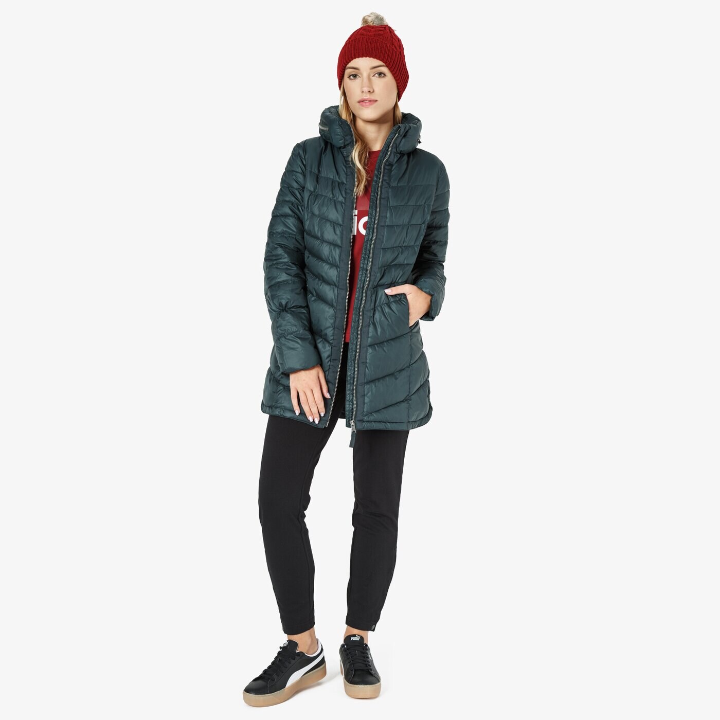 Kurtka zimowa damska LOTTO KURTKA IZA IV LONG JKT PAD W t5505 kolor zielony