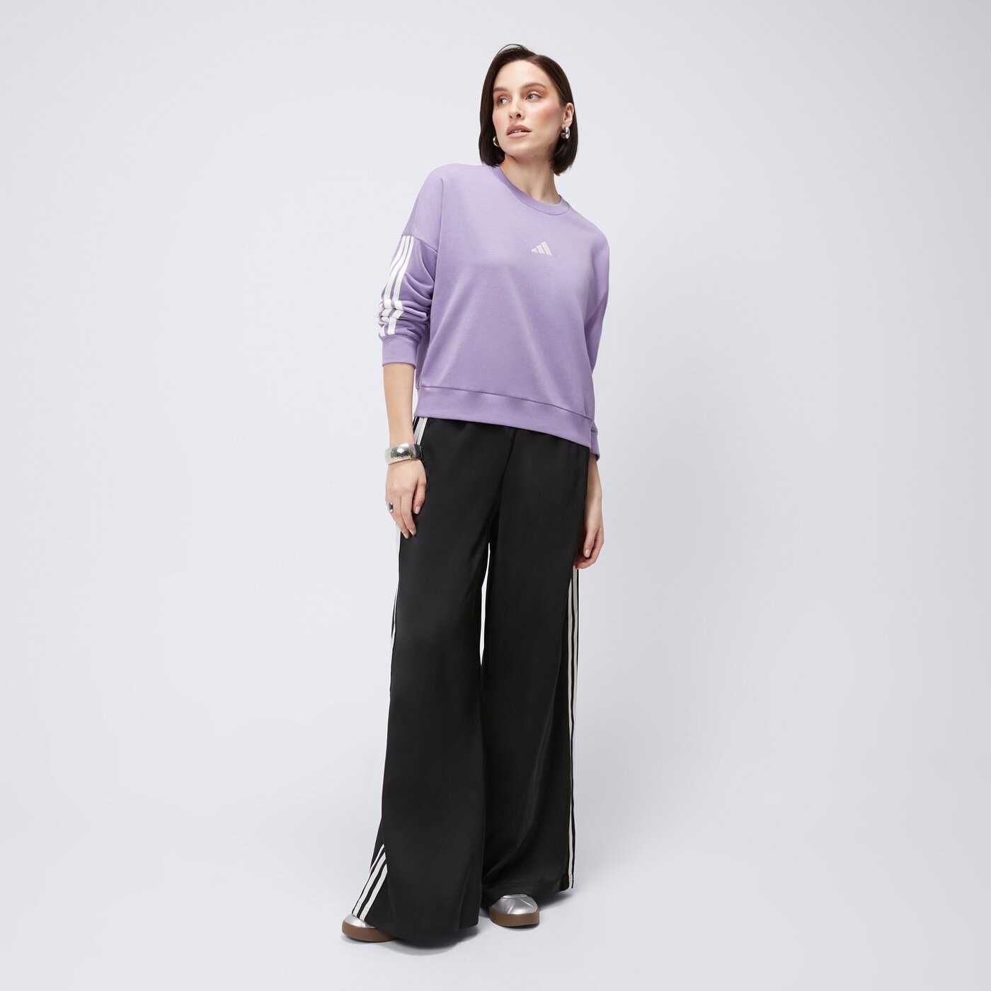 Bluza damska ADIDAS BLUZA W 3S FT SWT jd5291 kolor fioletowy