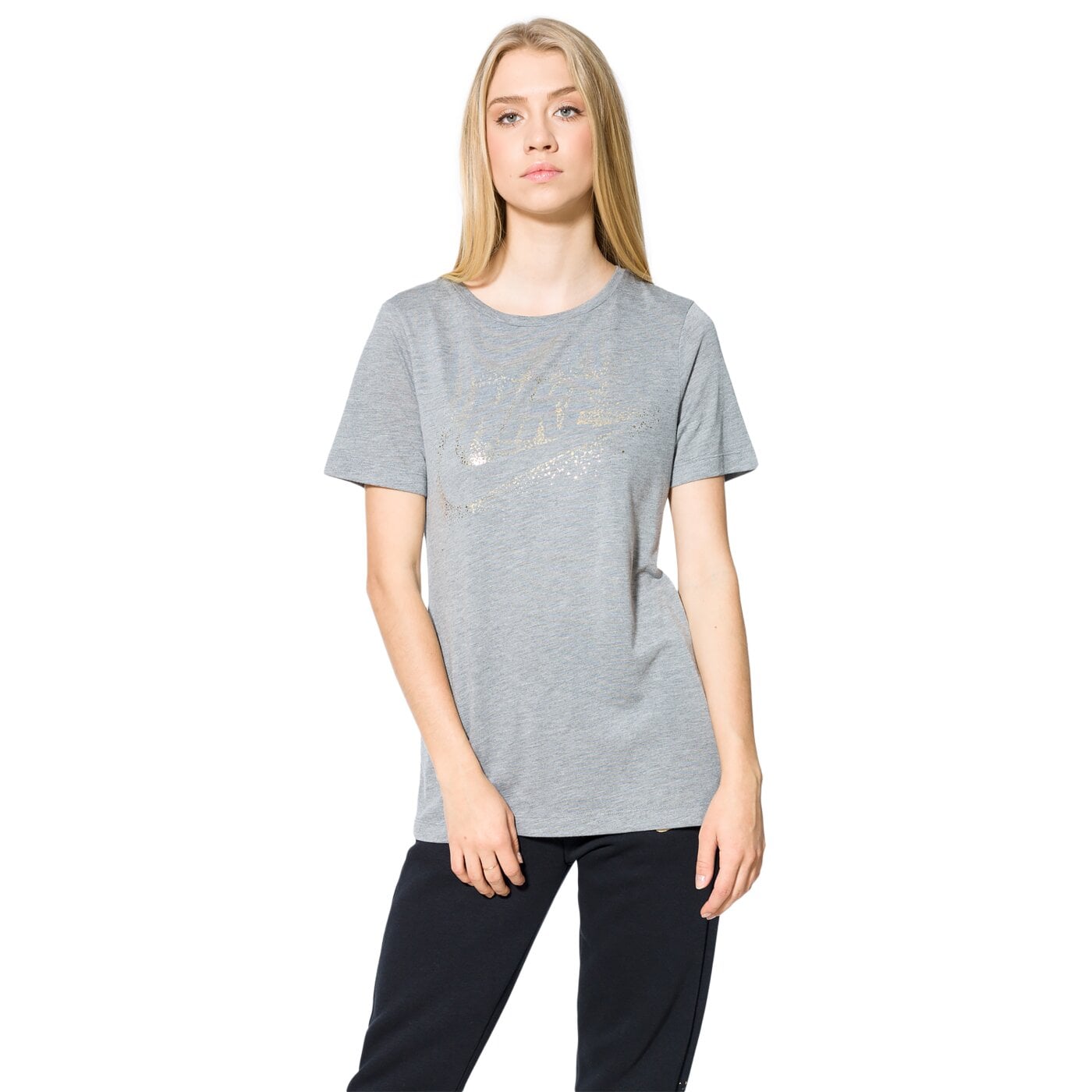 Koszulka damska NIKE T-SHIRT LS W NSW ESSNTL TOP SS METLLIC 859733091 kolor szary