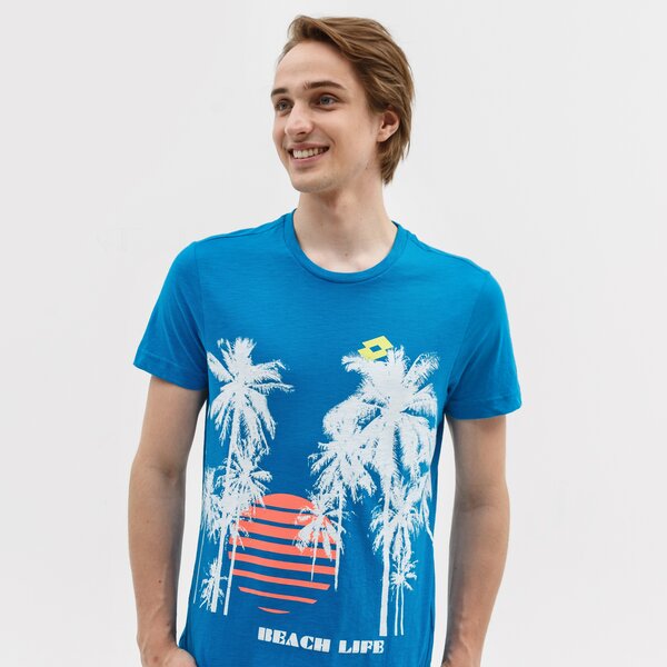 Koszulka męska LOTTO T-SHIRT BEACH PALM II PL 215874-7f5 kolor niebieski