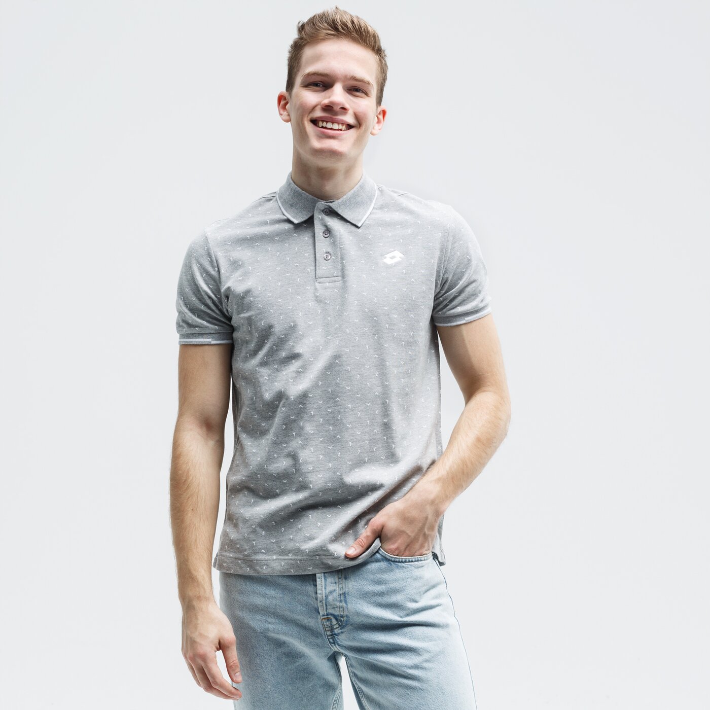 Koszulka polo męska LOTTO POLO ELBA MEL PQ 213346-5s7 kolor szary