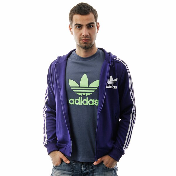 Bluza męska ADIDAS BLUZA   ADI HOODED FLOC x41268 kolor fioletowy
