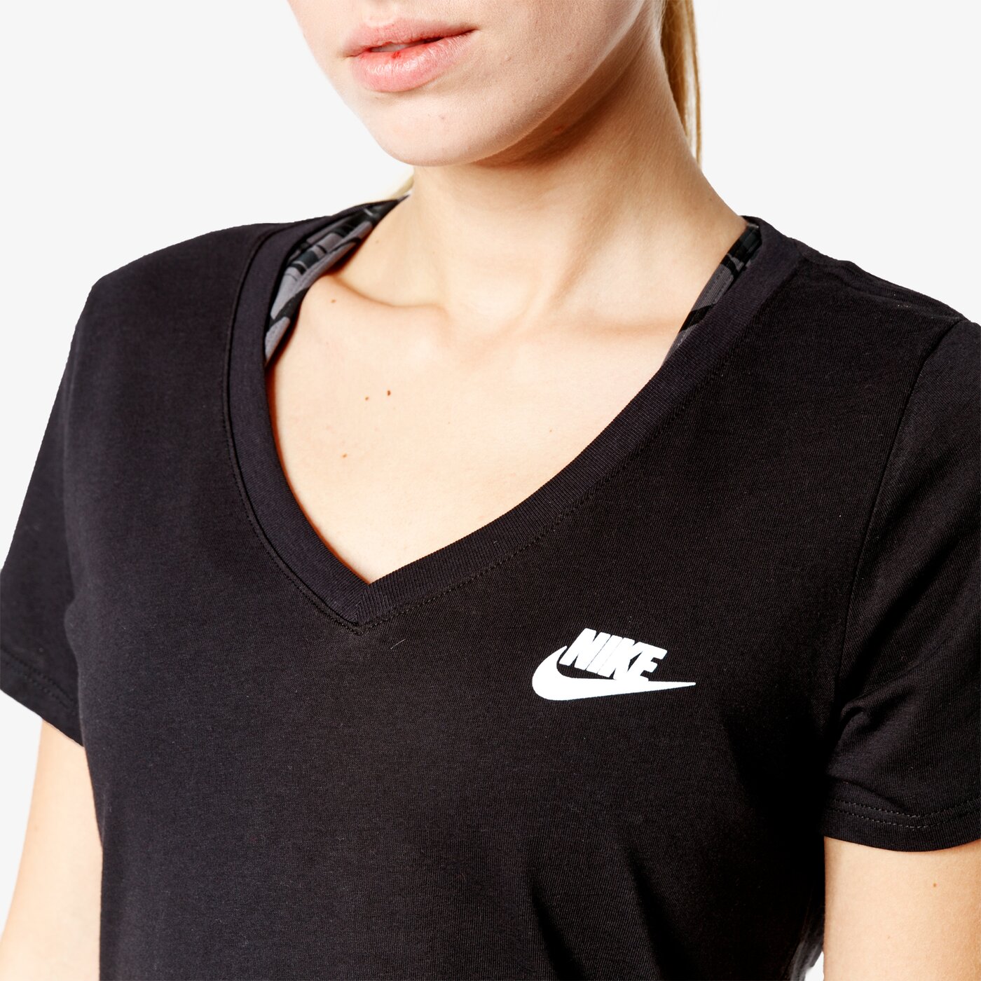 Koszulka damska NIKE T-SHIRT SS VNECK LBR 918619-010 kolor czarny