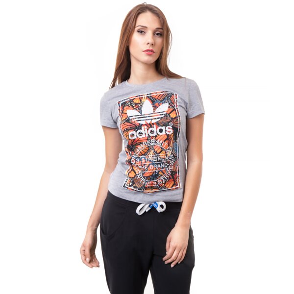 Koszulka damska ADIDAS T-SHIRT BF PRINT TEE m30299 kolor szary