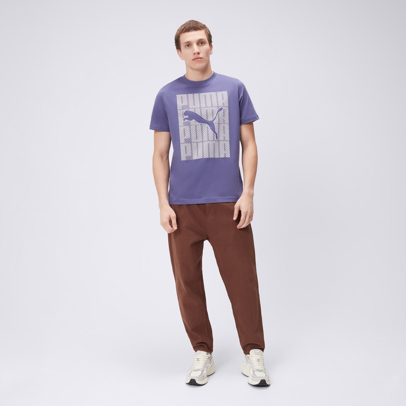 Koszulka męska PUMA T-SHIRT GRAPHICS PUMA WORDING 68482546 kolor niebieski