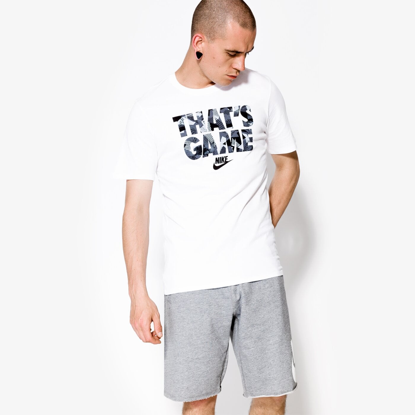 Koszulka męska NIKE T-SHIRT SS M NSW 834717100 kolor biały